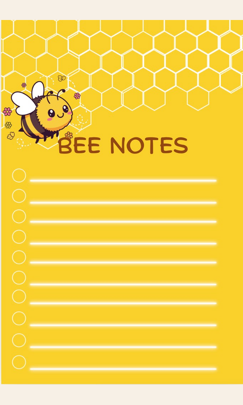 Bee Notes Notepad