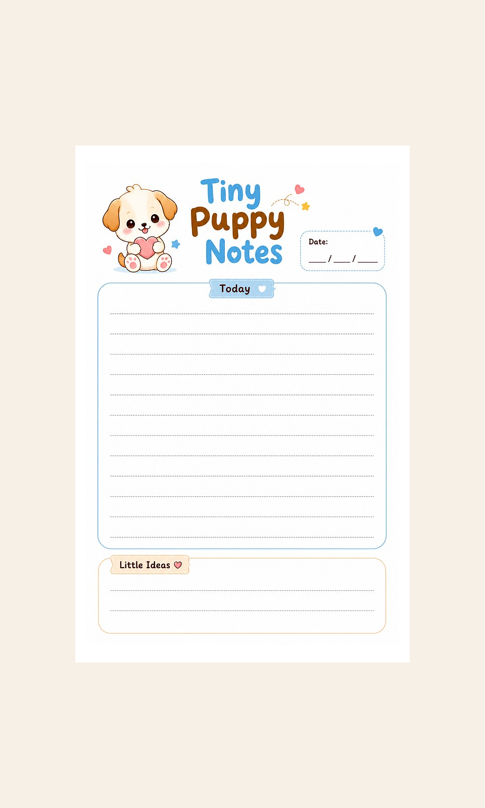 Tiny Puppy Notes